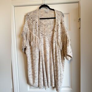 Knox Rose Beige Fringe Cardigan